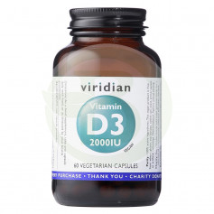 Vitamina D3 Vegan 2000IU 60 Cápsulas Viridian