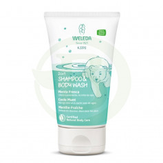 Gel de banho com menta fresca e champô 150ml. Weleda