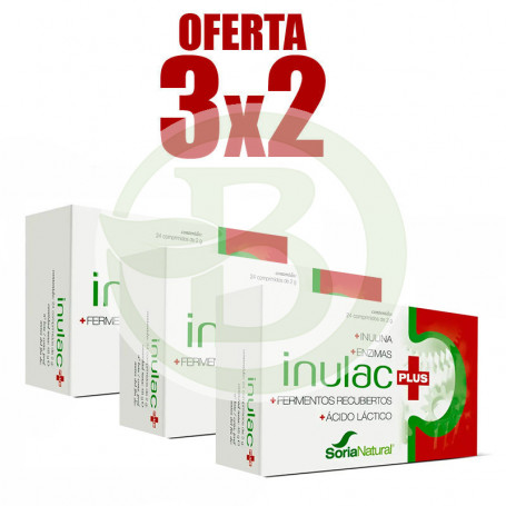 Pack 3x2 Inulac Plus 24 Tabletas Soria Natural