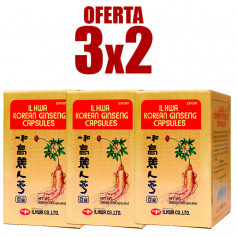 Pacote 3x2 Frasco de Ginseng com 100 cápsulas Il Hwa