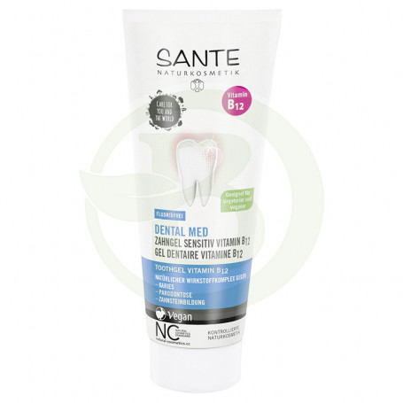 Pasta de dente com vitamina B12 sem flúor 50ml. Sante