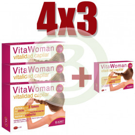 Pack 4x3 Vitawoman Vitalidad Capilar 60 Comprimidos Eladiet