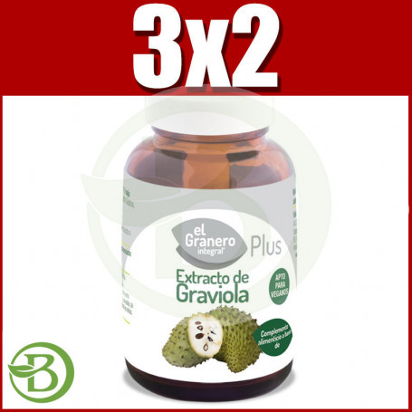 Pack 3x2 Extrato de Graviola 90 Cápsulas El Granero