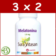 Pacote 3x2 Melatonina 1,9Mg. 60 comprimidos Sura Vitasan