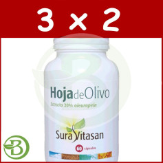 Embalagem 3x2 Folha de Oliveira 60 Cápsulas Sura Vitasan