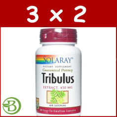 Pacote 3x2 Tribulus 450Mg. 60 Cápsulas Solaray