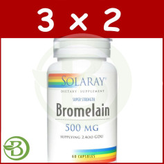 Pacote 3x2 Bromelaína 60 Cápsulas Solaray