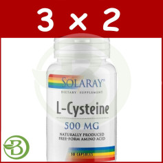 Pacote 3x2 L-Cisteína 500Mg. 30 Cápsulas Solaray