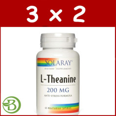 Pacote 3x2 L-Teanina 200Mg. 45 Cápsulas Solaray