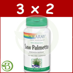 Pacote 3x2 Saw Palmetto 60 Pérolas Solaray
