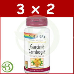 Pacote 3x2 Garcinia Cambogia 500Mg. 60 Cápsulas Solaray
