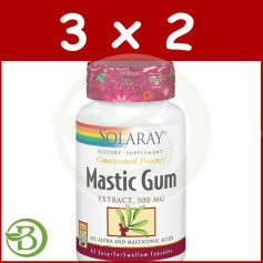 Embalagem 3x2 Goma Mástique 500Mg. 45 cápsulas vegetais Solaray
