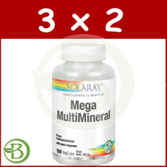 Pacote 3x2 Mega Multi Mineral 120 Cápsulas Solaray