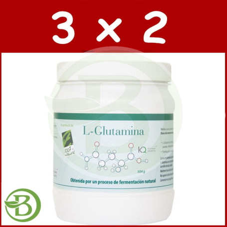 Pack 3x2 L-Glutamina 504Gr. 100% Natural