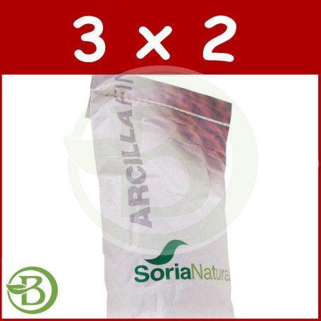 Pack 3x2 Arcilla Fina 1Kg. Soria Natural