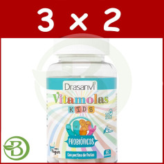 Pacote 3x2 Vitaminas Probióticas Infantis 60 Gomas Drasanvi