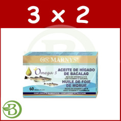 Pacote 3x2 Óleo de Fígado de Bacalhau Marnys