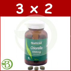 Pacote 3x2 CHLORELLA 550MG 60 COMP HEALTH AID