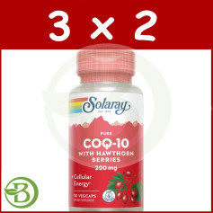Pack 3x2 Coq10 Puro 200 Mg - 30 Solaray Cápsulas