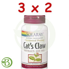 Pacote 3x2 Unha de Gato 30 Cápsulas Solaray