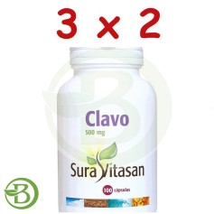 Pacote 3x2 Cravo 100 Cápsulas Sura Vitasan