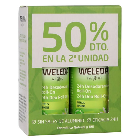 Desodorante Roll-On Duplo Citrus 50% Weleda