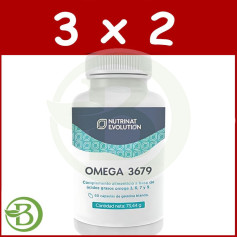 Pacote 3x2 Omega 3679 60 Cápsulas de Gelatina Suave Nutrinat Evolution