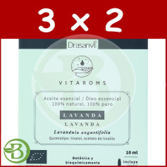 Pacote 3x2 Óleo Essencial de Lavanda Orgânico 10Ml Vitaroms Drasanvi
