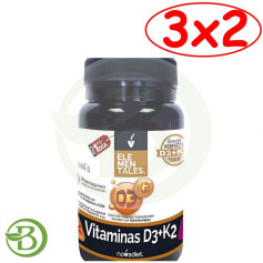 Pacote 3x2 Vitaminas D3+K2 60 Cápsulas Nova Diet