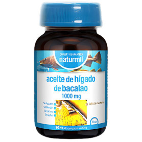 Óleo de Fígado de Bacalhau 1000Mg 90 Pérolas Naturmil