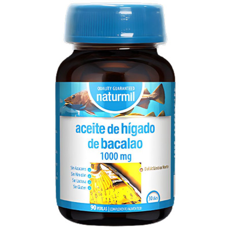 Óleo de Fígado de Bacalhau 1000Mg 90 Pérolas Naturmil
