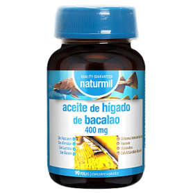 Óleo de Fígado de Bacalhau 400Mg 90 Pérolas Naturmil