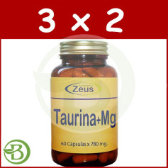 Pack 3x2 Taurina com Magnésio 60 Cápsulas Zeus