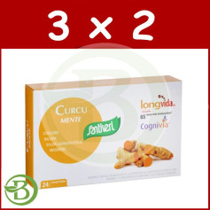 Pacote 3x2 Curcu Mente 24 Comprimidos Santiveri