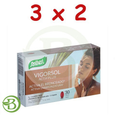 Pacote 3x2 Vigor Sol Actif Plus 30 Pérolas Santiveri