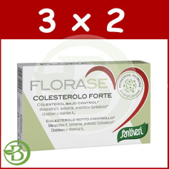 Pacote 3x2 Florase Colesterol Forte 40 Cápsulas Santiveri