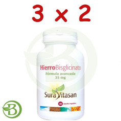 Pacote 3x2 Bisglicinato de Ferro 30 Cápsulas Sura Vitasan