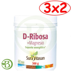 Pack 3x2 D-Ribose + Magnésio 300Gr Sura Vitasan