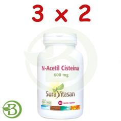 Pacote 3x2 N Acetil Cisteína 60 Cápsulas Sura Vitasan