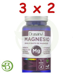 Pacote 3x2 Bisglicinato de Magnésio Mineral 60 Comprimidos Drasanvi