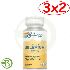 Pacote 3x2 Levedura de Selênio Livre 200Mcg. 90 Cápsulas Solaray