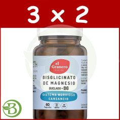 Pacote 3x2 Bisglicinato de Magnésio + B6 60Cápsulas Granero
