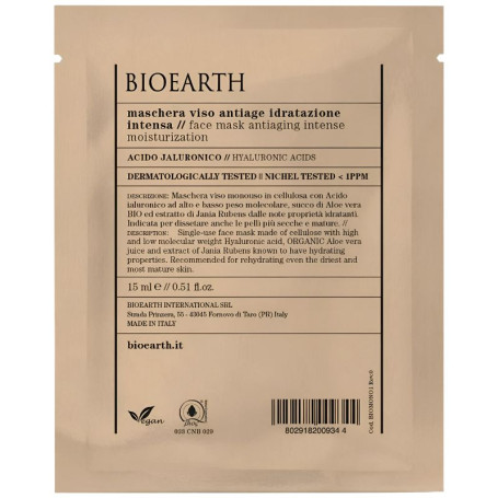 Máscara facial hidratante antienvelhecimento Bioearth