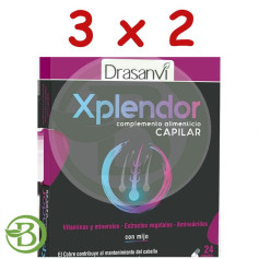 Pacote 3x2 Xplendor Cabelo 24 Cápsulas Drasanvi