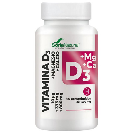 Vitamina D3+Mg Liberação Sustentada 60 Comprimidos Soria Natural