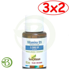Pacote 3x2 Vitamina D3 2.500Ui 15Ml Sura Vitasan