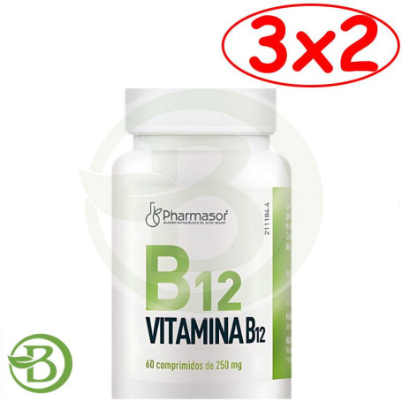 Pack 3x2 Vitamina B12 60 Comprimidos Soria Natural