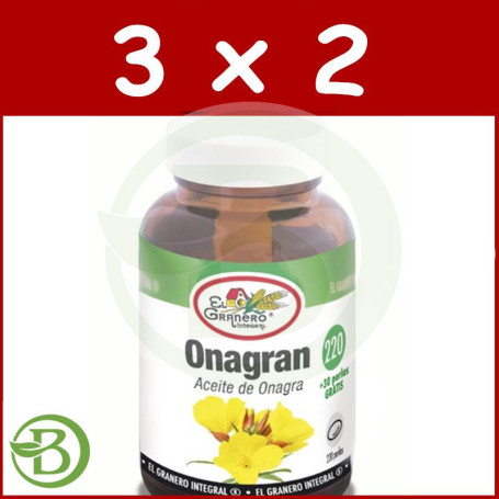Pack 3x2 Onagran (Aceite de Onagra) 220+30 Perlas El Granero
