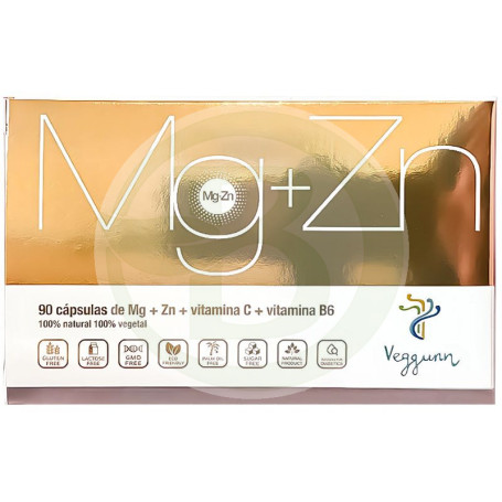Magnésio + Zinco + Vit C + B6 90 Cápsulas Veggunn