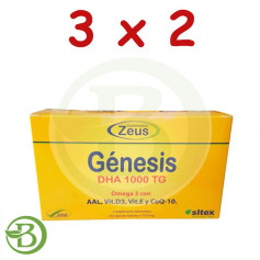 Pacote 3x2 Genesis Omega 3 DHA 1000Mg 120 Cápsulas Zeus